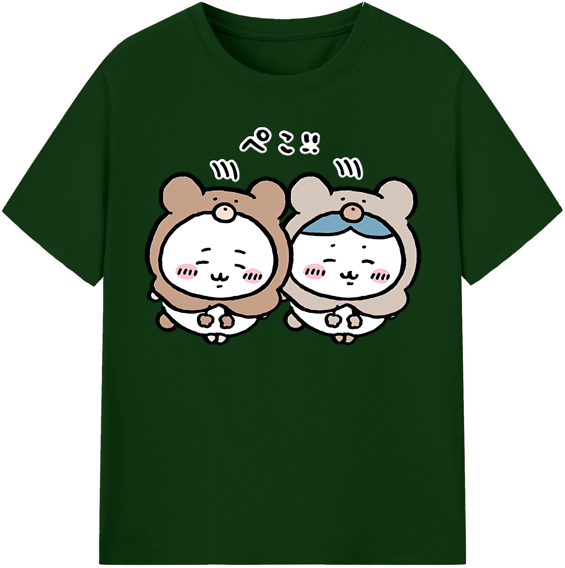 （画像用） ちいかわ ハチワレ Chii-kawa hachiware 綿100％半袖Tシャツ（フロントプリント）